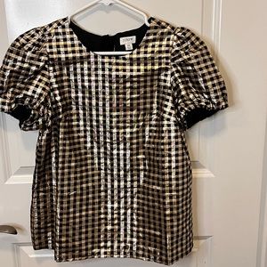 JCREW gold and black top
